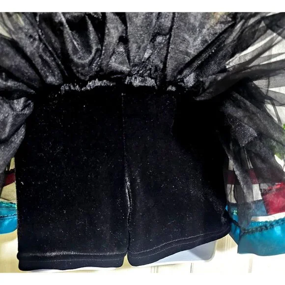 Girls Sequin Harlequin Dance Costume Ruffle Tutu Sequin Bowtie Broadway Star ISC - Picture 8 of 11